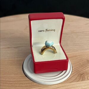 Nora Fleming Red Jewelry Box with Gold Ring